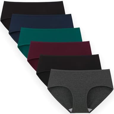 INNERSY Womens Underwear Cotton Hipster Panties Regular & Plus Size 6-Pack(Medium,Dark Vintage) - Image 1
