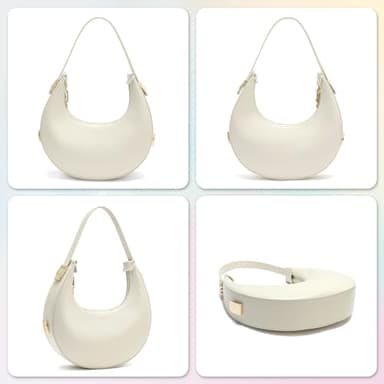 Keyli Shoulder Bag for Women Waterproof Leather Clutches Purses Trendy Casual Tote Handbags Designer Bags Adjustable Strap Hobo Bag Evening Bags with Zipper for Travel Shopping Dating Khaki - Image 5