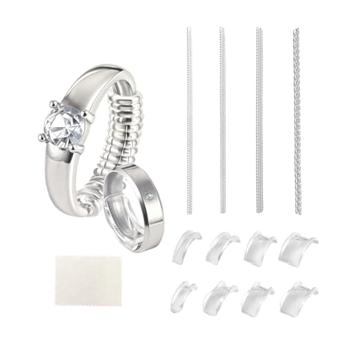 GFJAOND Ring Size Adjuster for Loose Rings 12 Pack | Invisible Ring Guard Insert & Spiral Resizer Kit | Comfort Fit for Women/Men (12 Sizes + Polishing Cloth) - Image 1