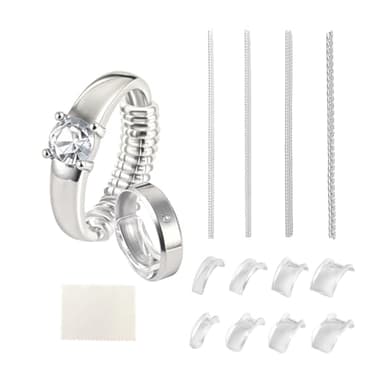 GFJAOND Ring Size Adjuster for Loose Rings 12 Pack | Invisible Ring Guard Insert & Spiral Resizer Kit | Comfort Fit for Women/Men (12 Sizes + Polishing Cloth) - Image 1