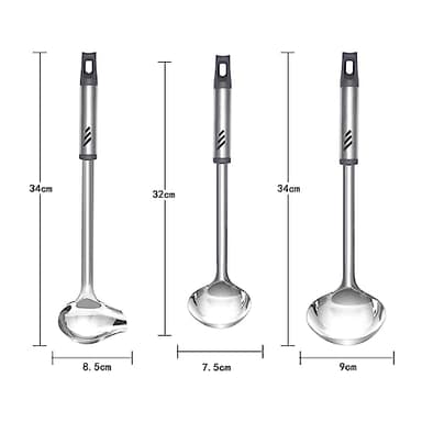 Lebabo Soup Ladle, 13.9 inch Large Ladles Serving Spoons, 4 oz Stainless Steel Ladle with Heat-proof Handle, Comfortable Grip Design, Durable Construction, Silver - Image 6