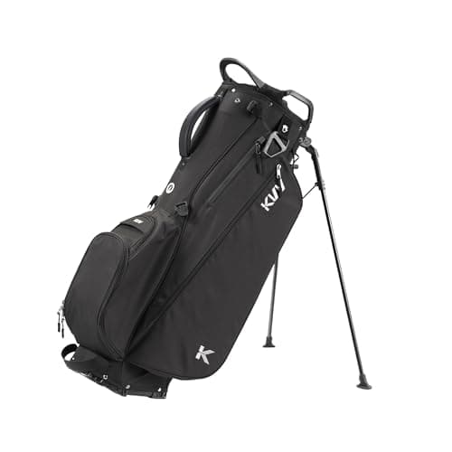 KVV Lightweight Golf Stand Bag with 7 Way Full-Length Dividers, 5 Zippered Pockets, Automatically Adjustable Dual Straps，Elegant Design(Black) - Image 1