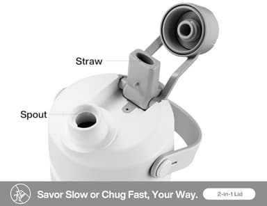 POWCAN 26 oz Insulated Water Bottle with 2-in-1 Straw and Spout Lid, Keep Cold 24H, Leak-Proof, Fits in Car Cup Holder, Stainless Steel Water Bottle for Sports, Travel, and School (Polar) - Image 3