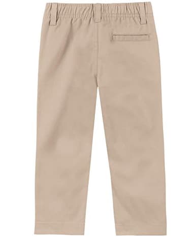 Nautica Boys' School Uniform Flat Front Twill Pant, khaki/pull-on, 4T - Image 2