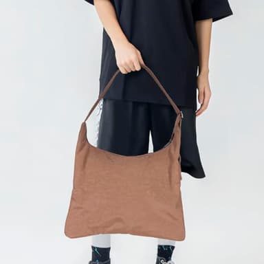 Large Nylon Shoulder Bag with Adjustable Quilted Strap – Fits 13" Laptop, Interior Zip Pocket - Image 3