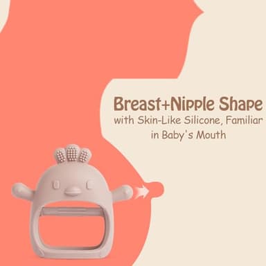 Teething Toys (5 Pack) - Tinabless Infant Teething Relief Toys&Teething Mitten Set, Food Grade Silicone Anti Dropping Wrist Hand Teethers Baby Chew Toys for Sucking Needs, Silicone Baby Teethers(Pink) - Image 3