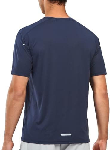 NORTHYARD Men's Athletic Running T-Shirts Quick Dry Workout Shirts Short-Sleeve Sports Gym Tee Tops Performance Activewear Navy 2XL - Image 2