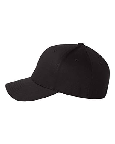Yupoong Mens Athletic Fitted Baseball Cap, Black, Large-X-Large US - Image 4