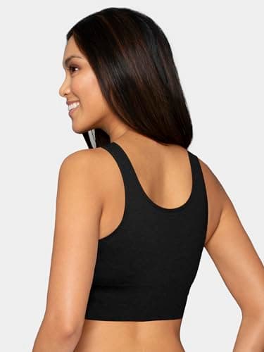 Fruit of the Loom Women's 360 Stretch Longline Sport, Comfortable Wireless Bras, Seamless Full-Coverage for a Natural Shape, Desert Dusk/Olive Night/Black - Image 4