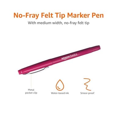 Amazon Basics Felt Tip Marker Pens, Versatile for Writing, Drawing, and Journaling, Assorted Colors, 24-Pack - Image 6