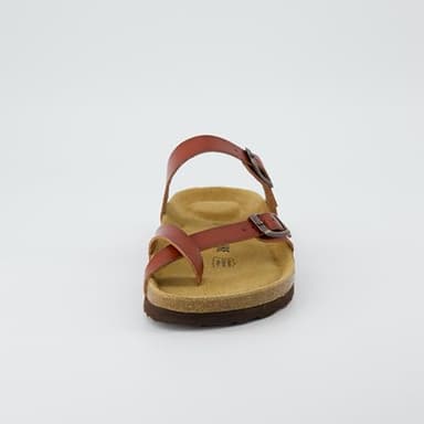 CUSHIONAIRE Luna Crossover Toe Strap Womens Sandals – Cork Footbed Slides with Adjustable Straps, Summer Sandals for Women 2025, WHISKEY 6 - Image 8