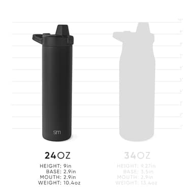Simple Modern Filtered Water Bottle | Insulated Stainless-Steel Carbon Filter Travel Water Bottles | Reusable for Clean Drinking Water On The Go | 24oz, Black Leopard - Image 4