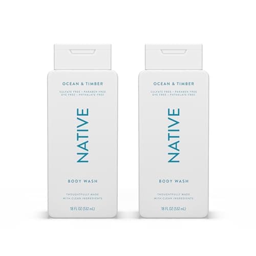 Native Body Wash Contains Naturally Derived Ingredients | For Women & Men, Sulfate, Paraben, & Dye Free Leaving Skin Soft and Hydrating | Ocean & Timber 18 oz - 2 Pk - Image 1