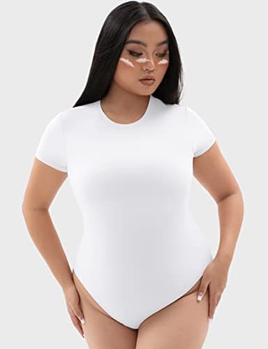 PUMIEY Bodysuits for Women Dupes Body Suit Splashed White Small - Image 5