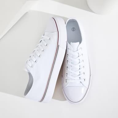 FRACORA Womens White Black Canvas Sneakers Low Top Canvas Shoes for Women Tennis Shoes(White,US11) - Image 5