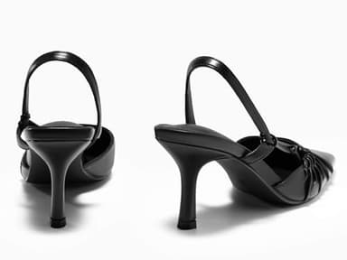 Coutgo Womens Slingback Kitten Heels Closed Pointed Toe Pumps D'Orsay Wedding Party Dress Shoes, Black, Size 6.5 - Image 5