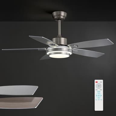 Fanbliss 42 Inch Nickel Ceiling Fans with Lights and Remote Control for Bedroom, Modern Ceiling Fan with Quiet Reversible DC Motor, 3CCT, Dimmable, LED for Living Room, Patio, Indoor and Outdoor - Image 9