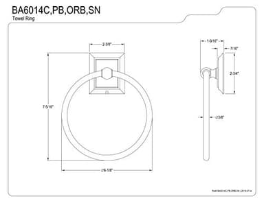Kingston Brass Millennium Towel-Ring, 7.63", Oil Rubbed Bronze - Image 3
