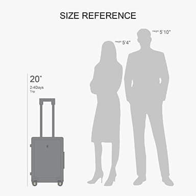 LEVEL8 Rolling Carry on Luggage Airline Approved, Carry-on Suitcases with Wheels, Lightweight Luminous Textured Luggage for Men Women, Tsa Lock, 20 Inch, Dark Grey - Image 9