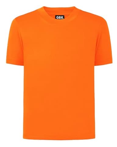 QBK 2T to Youth Neon Shirt Kids UPF 50+ Dry Fit Athletic Short Sleeve Rash Guard T Shirts for Boys Girls Sports Undershirt (Orange XS) - Image 1