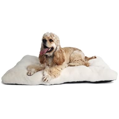 nononfish Dog Crate Bed 36 x 24 for Large Dogs Washable with Anti-Slip Bottom,Extra Soft 36 inch Crate Pad fit Kennel or Cage Pet Sleeping Mat,Fits up to 50 lbs,35" x 23" x 3" Cream White - Image 1