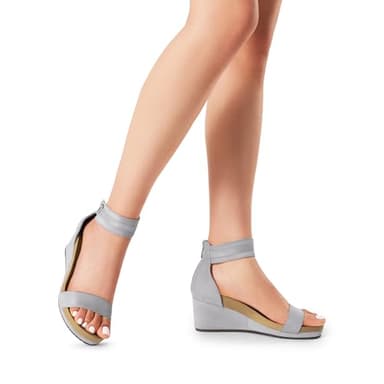 DREAM PAIRS Women's Open Toe Buckle Ankle Strap Platform Wedge Sandals Summer Shoes,Size 10,Grey,NINI-6 - Image 7