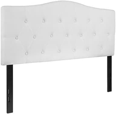Flash Furniture Cambridge Tufted Upholstered Headboard for Full Size Bed, Contemporary Fabric Tufted Headboard with Adjustable Height, White - Image 4