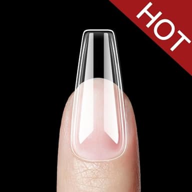 Beetles Gel Nail Kit Easy Nail Extension Set with 500Pcs Nail Tips Coffin Shape 5 In 1 Nail Glue Base Gel and Innovative Led Lamp Easy Diy Nails Art Home Gelly Tips - Image 9