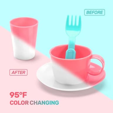 CUTE STONE Color Changing Play Kitchen Sink Toys, Children Electric Dishwasher Playing Toy with Running Water,Upgraded Real Faucet and Play Dishes,Pretend Role Play Toys for Kids Boys Girls - Image 4