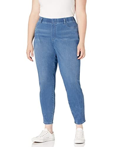 Amazon Essentials Women's Pull-On Stretchy Knit Jegging (Available in Plus Size), Light Wash, Large Short - Image 5