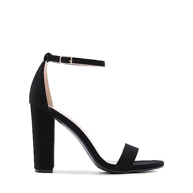 DREAM PAIRS Women's Hi-Chunk High Heel Pump Sandals,Size 7,Black/Nubuck,HI-CHUNK - Image 2