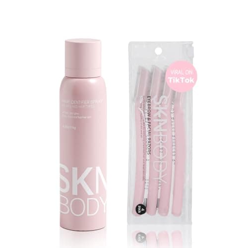 SKNBODY Hair Identifier Spray for Face Shaving and Dermaplaning Tool with 4 Razors, Upgraded Dermaplaning Spray for Women Facial Hair Removal, Gentle on All Skin Types - Image 1