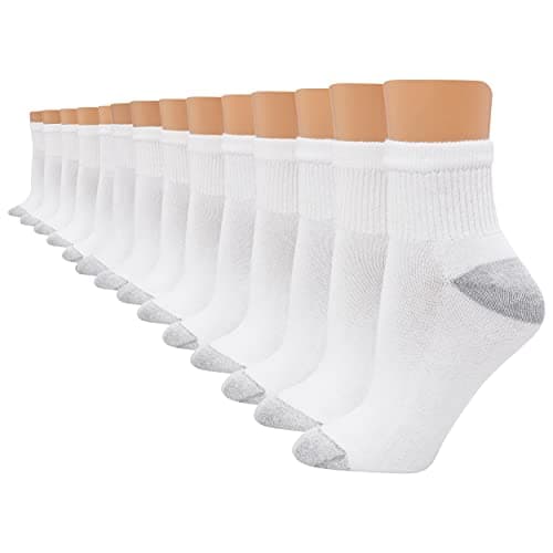 Hanes Womens Value Pack, Ankle Soft Moisture-wicking Socks, Available In 10 And 14-packs, White - 14 Pack, 5-9 US - Image 1