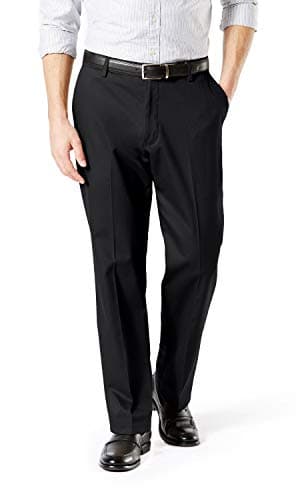 Dockers Men's Classic Fit Signature Khaki Lux Cotton Stretch Pants (Regular and Big & Tall), Black, 40W x 29L - Image 1