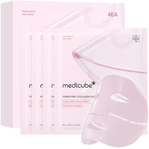 medicube Salmon DNA PDRN pink collagen jelly gel mask | overnight face mask for glass glow skin- elasticity, hydrating, firming and moisturizing | korean skincare, 28g, 4ea - Image 1