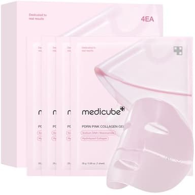 medicube Salmon DNA PDRN pink collagen jelly gel mask | overnight face mask for glass glow skin- elasticity, hydrating, firming and moisturizing | korean skincare, 28g, 4ea - Image 1