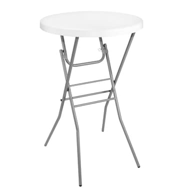 Byliable 28in Cocktail Table White High Top Folding, Round Portable Bar Height Folding Table with Removable Legs, Indoor Outdoor Banquet for Parties, Commercial, Speech, School - Image 1