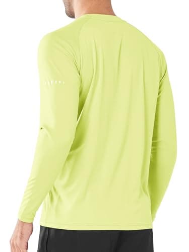 NORTHYARD Men's Sun Protection UPF 50+ Shirts Long Sleeve Swim Rash Guard Shirt Workout Running Athletic Gym UV Fish Hiking LEMONYELLOW 3XL - Image 2