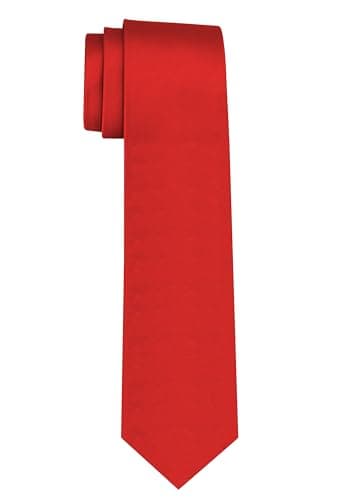 trilece Ties for Men - Mens Red Tie - Men's Solid Color Costume Ties - Formal Neckties for Men - Neck Tie for Man (Red) - Image 2