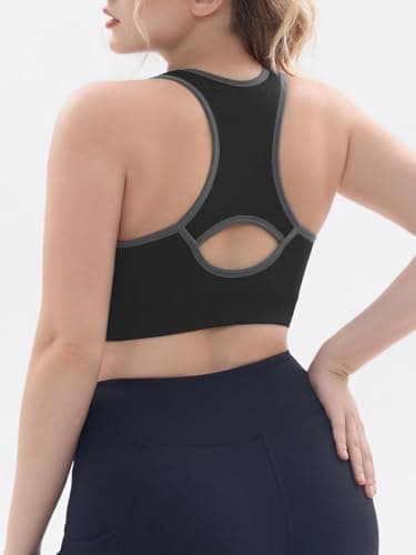 FITTIN Racerback Sports Bras for Women - Padded Seamless High Impact Support for Yoga Gym Workout Fitness XL - Image 3