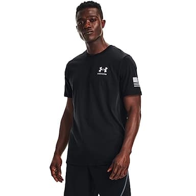 Under Armour Men's New Freedom Flag T-Shirt, Black (001)/White, X-Large - Image 1