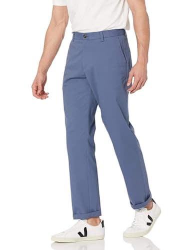 Amazon Essentials Men's Classic-Fit Wrinkle-Resistant Flat-Front Chino Pant (Available in Big & Tall), Indigo, 33W x 30L - Image 1