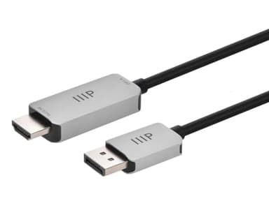 Monoprice DisplayPort 1.4 Cable to 8K HDMI - 8K@60Hz, Up to 32.4Gbps Bandwidth, 32AWG, 6 Feet, Black - Image 1