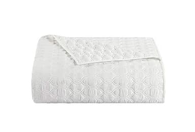 BOURINA Quilt Set Coverlet Set Quilting Bedspread 3-Piece Quilt Set Microfiber Lightweight, Queen 90" x 92" White - Image 2
