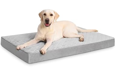 NUPIDA Orthopedic XL Dog Beds Large Sized Dog Waterproof Bed with Removable Washable Cover and Non-Slip Bottom, Quilting Pet Mattress for Crate, 41x27 Inch, Light Gray - Image 1