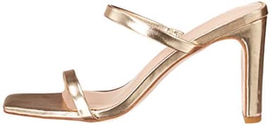 The Drop Women's Avery Square Toe Two Strap High Heeled Sandal, Gold, 9.5 - Image 5