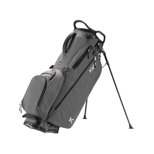 KVV Lightweight Golf Stand Bag with 7 Way Full-Length Dividers, 5 Zippered Pockets, Automatically Adjustable Dual Straps，Elegant Design（Charcoal） - Image 1