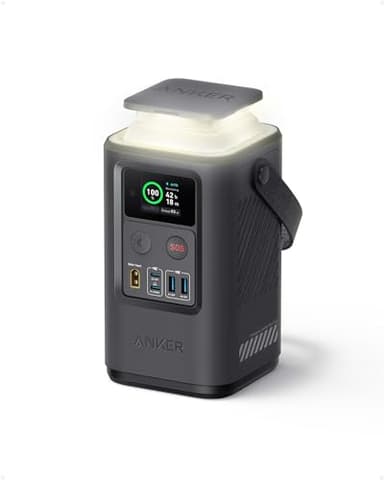 Anker Power Bank Power Station 60,000mAh,Portable Outdoor Generator 87W with Smart Digital Display, Retractable Auto Lighting and SOS Mode, Home Backup(PowerCore Reserve 192Wh) for Travel, Camping - Image 1