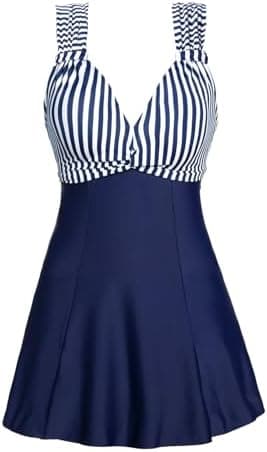 MiYang Women's One Piece High Waist Printing Swim Dress Padded Swimwear - Image 3