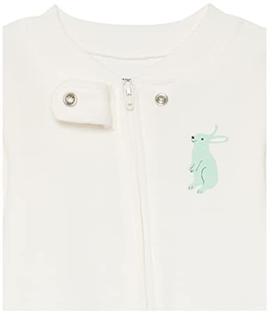 Amazon Essentials Unisex Babies' Snug-Fit Cotton Footless Sleeper Pajamas, Pack of 3, Mint Green Forest Animals/Purple Dots/White, 18 Months - Image 3